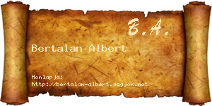 Bertalan Albert névjegykártya