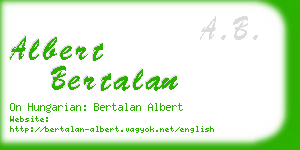 albert bertalan business card